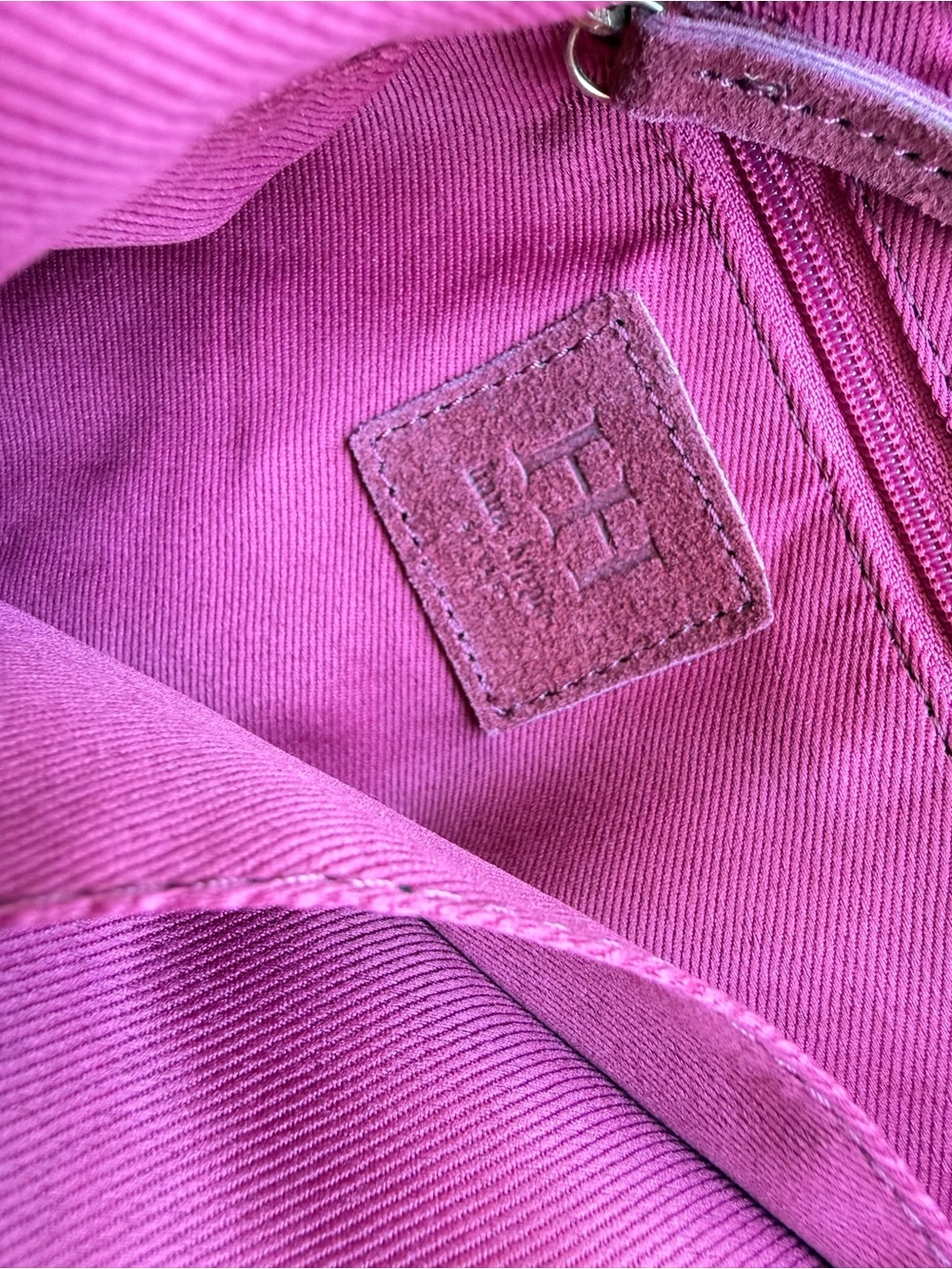 Suede Fringe Shoulder Bag in Deep Pink - Picture 4 of 7